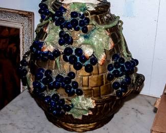 Austrian Grape and Leaf Vase 