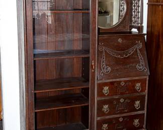 Vintage Desk / Curio Side by Side