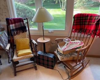 antique rocking chair and maple rocking chair