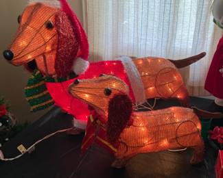 Vintage Sears Trimming Tradition Holiday Dachshunds Set of Two Christmas Dogs