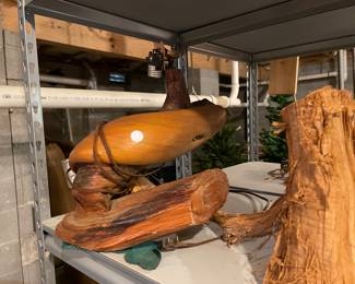 cedar pieces, made a couple of lamps