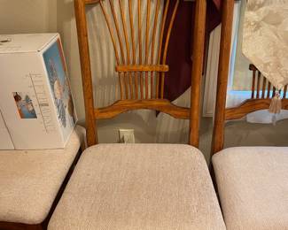 closeup of dining room chairs