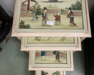 oriental inlay stacking tables