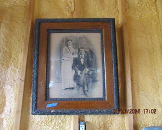 antique picture and frame