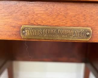 Bayliss Office Equipment Co.  - Walnut Roll top desk - $5,000