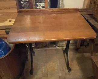 Pair of antique school desks.