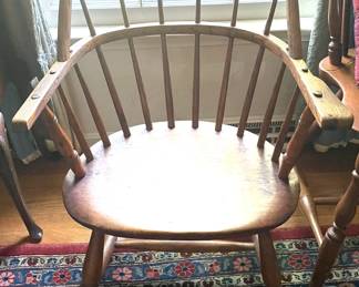 Vintage oak Windsor armchair.