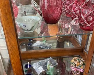 Cranberry glass and more.