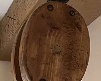 Vintage wood pulley.