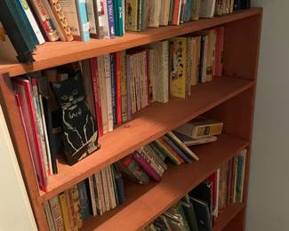 Book shelf with vintage books.
