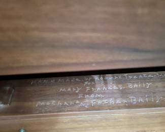 Cabinet custom made for wedding present.