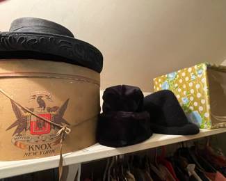 Vintage hats and hat boxes.
