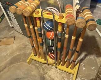 Vintage croquet set.