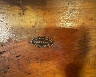W.P. Walters & Son Hardware Philadelphia hope chest.