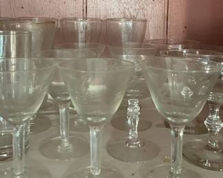 Large selection of glassware.