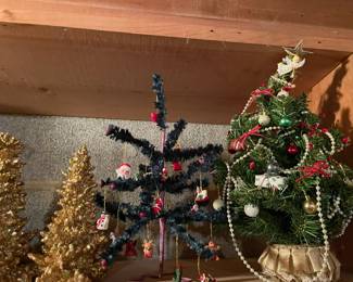 Huge selection of vintage Christmas decorations.