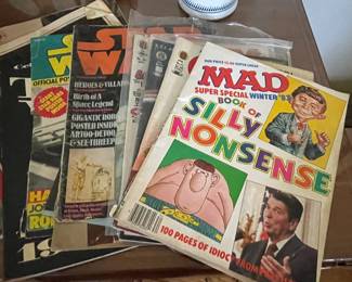 MAD and Star Wars comic books.