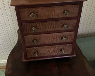 Small wooden chest.