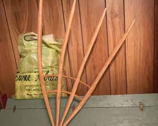 Early primitive straw pitch fork.