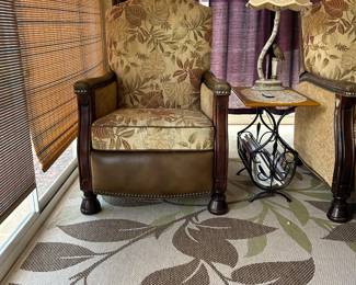 Lanai recliners, by Hooker Furn.  Indoor only.  Leather trim, tropical print.  Quality furniture