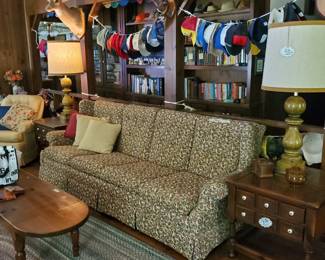 Check out these amazing vintage Ethan Allen End Tables and the MCM Lamps