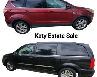 2013 Red Ford Escape 112,435 Miles
2015 Black Town & Country 124,229 Mile
Both Vehicles Run.

