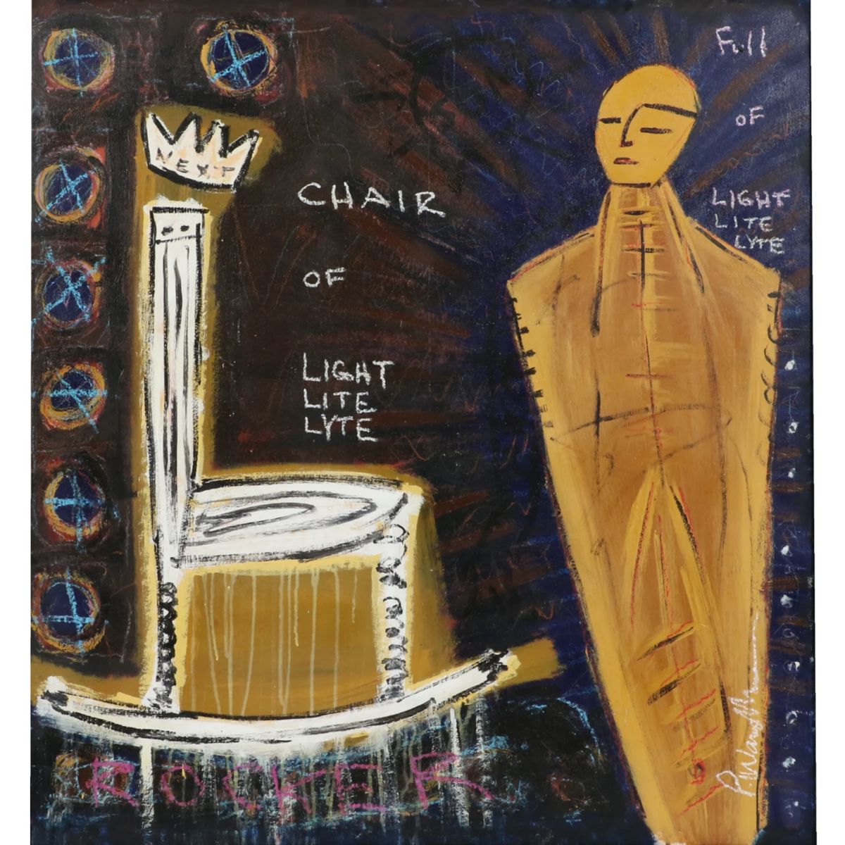 Paul Andrew Wandless, American (20th/21st Century), Chair of Lite, 2003, oil on canvas, 39 1/2"H x 36 1/2"W (sight), 43"H x 40"W (frame)
