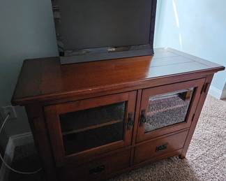 solid wood entertainment console