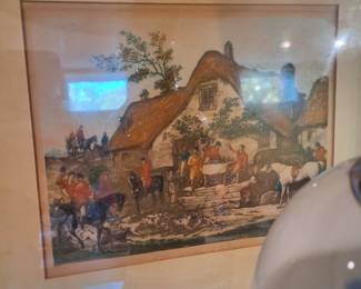 Carle Vernet French Hunting Lithograph Framed