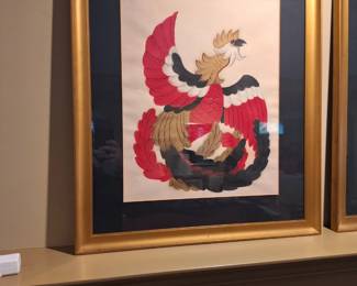 Large Custom Framed Lithograph of Phoenix on the Rise