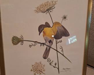 Ray Harm, wildlife artist 1927-2015 lithograph signed in pencil "yellow breasted chat"