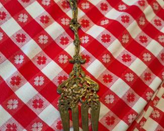 Vintage Montagnani Brass Baroque Serving Fork hand crafted in Italy