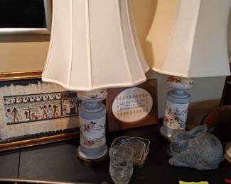 pair of french porcelain lamps