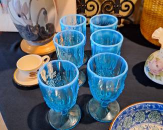 "Blue Madonna Inn" "Wild Rose" Wine Glass Fenton Mosser  LG Wright LE Smith