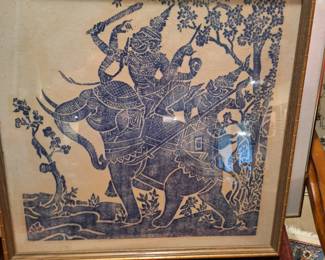 Vintage Thai Buddhist Temple Rubbing