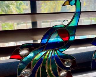 Stained glass peacocks 
