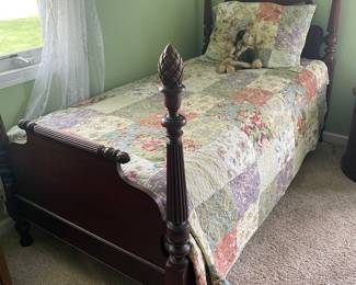 Antique single bed with mattress