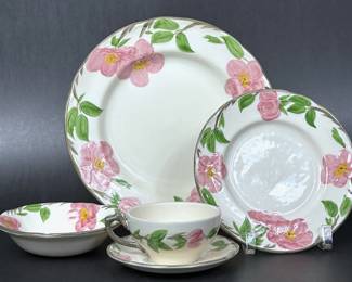 Franciscan Desert Rose Dinnerware pattern by Wedwood.  There are eight place settings 