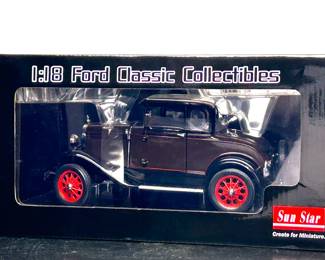 Diecast by Sun Star, 1:18 scale of Ford Model A Roaster that has never been unpacked from its box