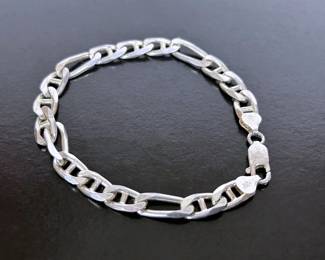 Sterling silver '925' men's chain link bracelet from Italy 