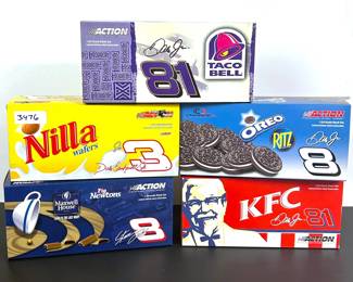 An assortment of Action Diecast Corporate Sponsored NASCAR race cars 