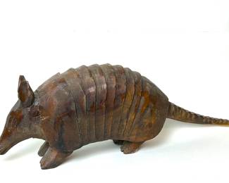 Hand Carved wooden armadillo 