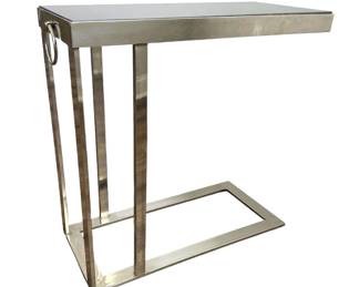 Ballard Chrome Side Table with Stone Top