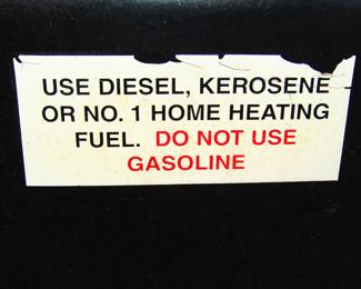 LABEL  FOR HEATER TANK