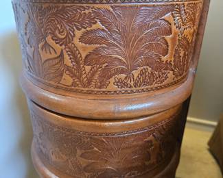 Barnes leather side table