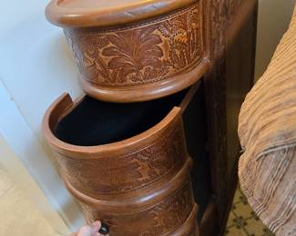 Barnes leather side table