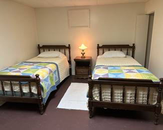 Pair of matching twin beds
