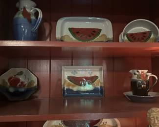 John Chappelle watermelon painted pottery 
