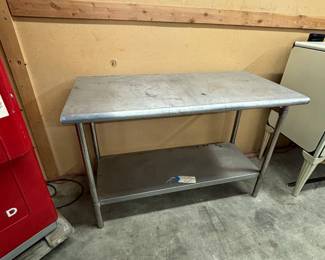 Stainless steel industrial kitchen prep table