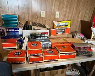 more trains some are tagged for presale. Look at the tagged item one only to prebuy. they must be tagged with Number and price on the photo. 